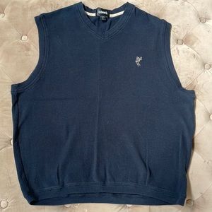 Ashworth Ribbed Black Cotton V Neck Golf Vest - size Large EUC